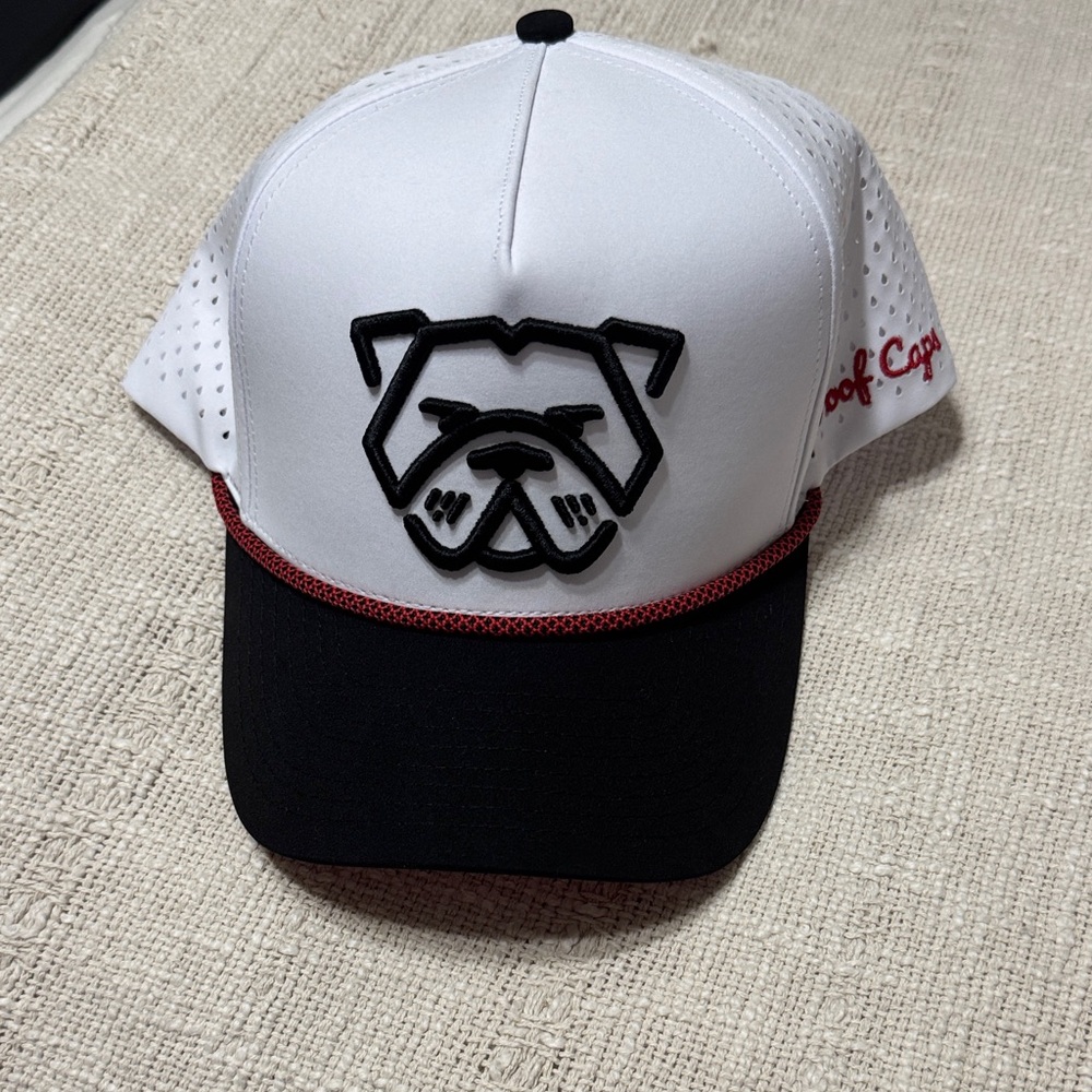 White and Black Dog Cap